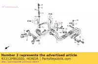 43312MBG000, Honda, clamper, flexible de frein honda vfr  a fi 50th vfr800fi vfr800 800 , Nouveau