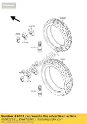 Here you can order the tire,rr,160/60vr17,cy from Kawasaki, with part number 410021851: