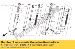 Ici, vous pouvez commander le fourche assy., r. Fr. Auprès de Honda , avec le numéro de pièce 51400MBTD51: