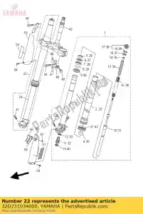 yamaha 32D231034000 conjunto do garfo dianteiro (r.h) - Lado inferior