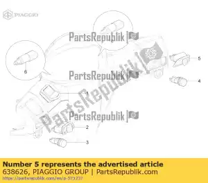 Piaggio Group 638626 knop motorstop - Onderkant