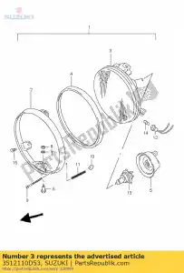 Suzuki 3512110D53 lampeenheid - Onderkant