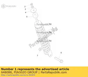 Piaggio Group 648088 complete schokbreker achter - Onderkant
