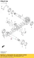 2413105H00, Suzuki, eje, accionamiento (nt: suzuki  an 400 2007 2008 2009 2010 2011 2014 2015 2016 2018 2019, Nuevo