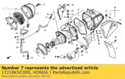 Aqui você pode pedir o selo, caixa do filtro de ar em Honda , com o número da peça 17218KSC000: