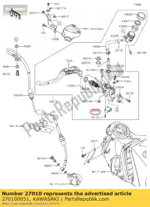 Kawasaki 270100051 interruptor, embreagem - Lado inferior