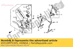 Ici, vous pouvez commander le cylindre sous ass., fr. Maître frein (nissin) auprès de Honda , avec le numéro de pièce 45510MT3305: