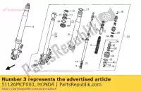 51126MCF003, Honda, boulon, douille honda vtr 1000 2000 2001 2002 2003 2004 2005 2006, Nouveau