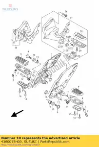 Suzuki 4360015H00 voetensteun, p - Onderkant