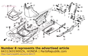 Honda 64312K01900ZA cover,center*nh1* - Bottom side
