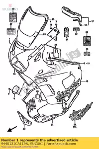 suzuki 9440121CA119A cover motorkap, r - Onderkant