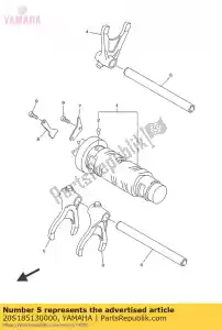 yamaha 20S185130000 horquilla, turno 3 - Lado inferior