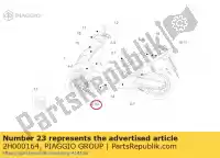2H000164, Piaggio Group, Sticker linker onderband onder voetsteun aprilia sr 50 2010 2011 2012 2013 2014, Nieuw