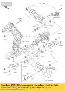 Kawasaki 45014045752F shockabsorber,p.silver - Bottom side