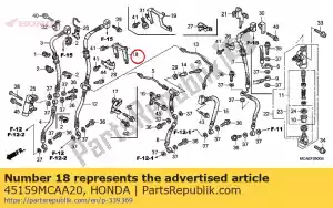 honda 45159MCAA20 fica, fr. braçadeira de mangueira de freio - Lado inferior