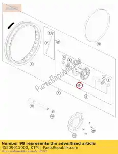 ktm 45209015000 rappresentante ruota anteriore kit 50 sx - Il fondo