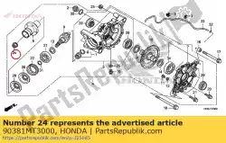 Aquí puede pedir tuerca hexagonal, 16 mm de Honda , con el número de pieza 90381MT3000: