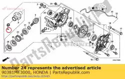 Ici, vous pouvez commander le écrou, hex., 16mm auprès de Honda , avec le numéro de pièce 90381MT3000: