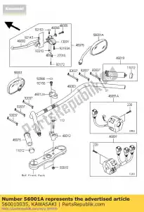 Kawasaki 560010035 espejo-conjunto, rh - Lado inferior