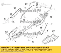 97505700BM, Piaggio Group, côté arrière supérieur droit aprilia  sr sr max zapm3560, zd4m3560 zd4m357, zapm357 125 300 2011 2016 2017, Nouveau