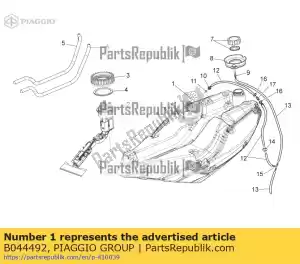 Piaggio Group B044492 depósito de combustible - Lado inferior