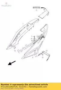 suzuki 4721001DK0YUX moldura da capa, l - Lado inferior