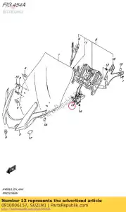 suzuki 0910006157 tornillo, 6x8 - Lado inferior