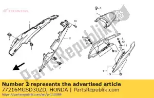 Honda 77216MGSD30ZD kap, l. stoel * nha30m * - Onderkant