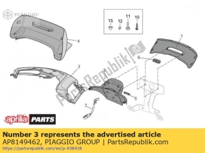aprilia AP8149462 porta-placa de matrícula. preto - Lado inferior
