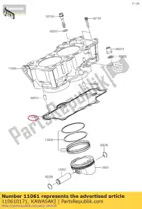 kawasaki 110610171 joint, base de cylindre er650a6s - La partie au fond