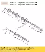 46033007000, KTM, idler gear 5th 23-t ktm sx xc 60 65 1998 1999 2000 2001 2002 2003 2004 2005 2006 2007 2008, New