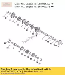 Aquí puede pedir engranaje loco 5 ° 23-t de KTM , con el número de pieza 46033007000: