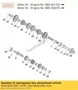 ktm 46033007000 engranaje loco 5 ° 23-t - Lado inferior