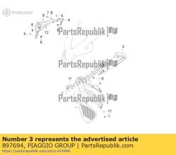 Aprilia 897694, Carénage gauche fermeture supérieure, OEM: Aprilia 897694