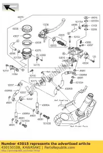 kawasaki 430150108 cilindro-conjunto-maestro, fr zr1000 - Lado inferior