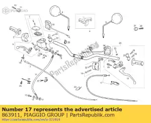 Piaggio Group 863911 clutch cable - Bottom side