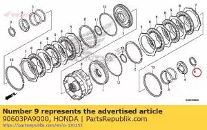 Honda 90603PA9000 circlip, externe, 40mm - La partie au fond