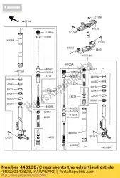 Ici, vous pouvez commander le tube-fourche intérieur, rh, k. Gol zx600 auprès de Kawasaki , avec le numéro de pièce 440130143828: