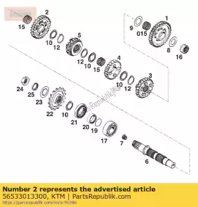 ktm 56533013300 albero secondario 2a marcia 24 t 2g3 - Il fondo