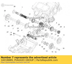 Aprilia 1A018889, Ingranaggio 5? vel albero secondario, OEM: Aprilia 1A018889