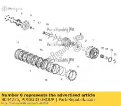 Qui puoi ordinare molla frizione da Piaggio Group , con numero parte B044275: