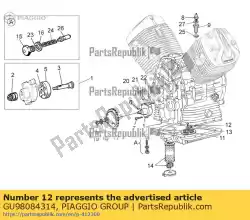 Aquí puede pedir tornillo hexagonal m6x14 de Piaggio Group , con el número de pieza GU98084314: