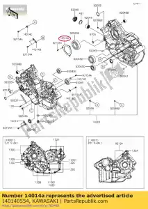 kawasaki 140140554 01 posición de placa - Lado inferior