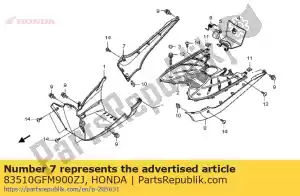 Honda 83510GFM900ZJ dekking, r. vloerzijde * nh1 - Onderkant