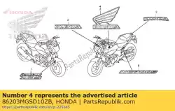 Aqui você pode pedir o marca, r. Wing * type3 * em Honda , com o número da peça 86203MGSD10ZB: