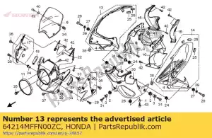Honda 64214MFFN00ZC conjunto de capucha, r. fr. lado (wl - Lado inferior