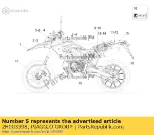 Piaggio Group 2H003398 matrícula derecha 