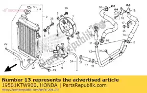 honda 19501KTW900 tuyau a, eau - La partie au fond