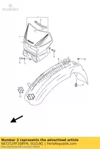 Suzuki 6872529F308YM bande, lampe frontale h - La partie au fond