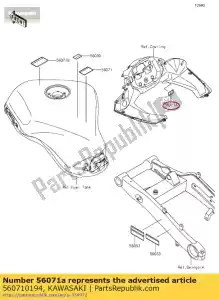 kawasaki 560710194 avertissement d'étiquette, pare-brise zx100 - La partie au fond